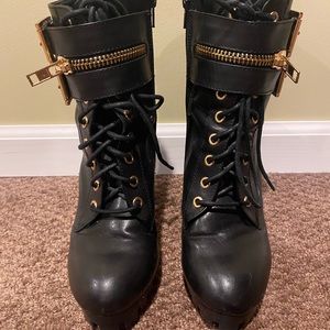 HEELED COMBAT BOOTS